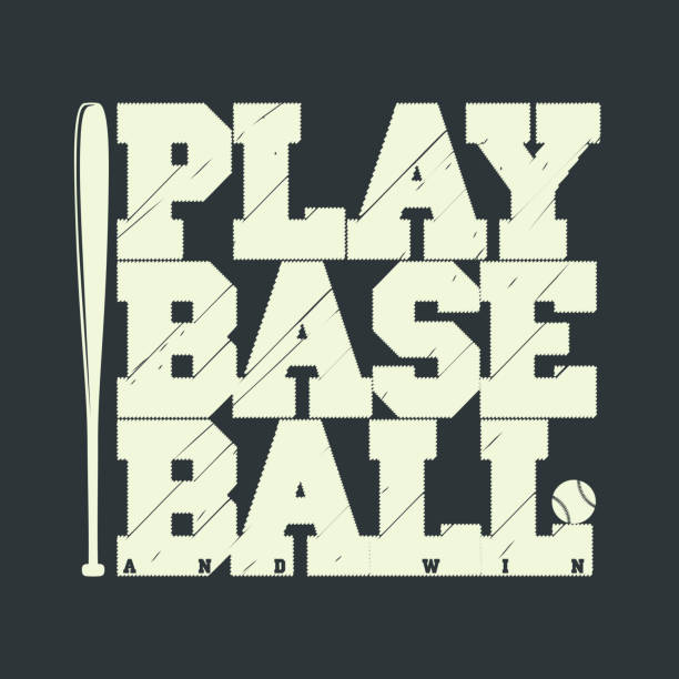 baseball-t-shirt mit logo - baseball und softball nachwuchsliga stock-grafiken, -clipart, -cartoons und -symbole