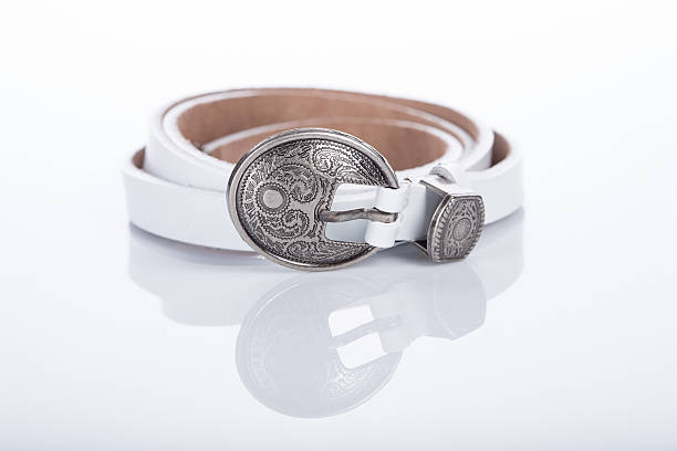 istock white Women's belt with rhinestones 496165202