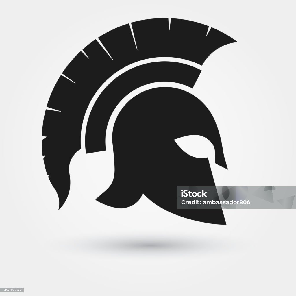 Spartan warrior Helmet Spartan Helmet silhouette, Greek warrior - Gladiator,  legionnaire heroic soldier. vector Work Helmet stock vector
