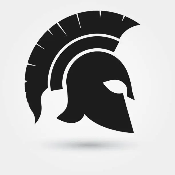 Vector illustration of Spartan warrior Helmet