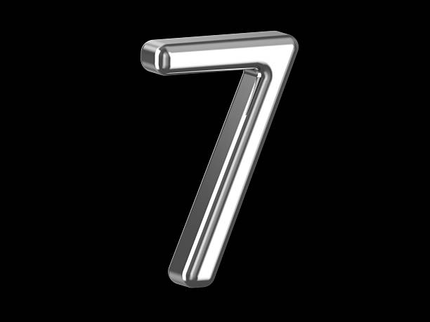 istock Steel shinny number 7 on black background 496166824