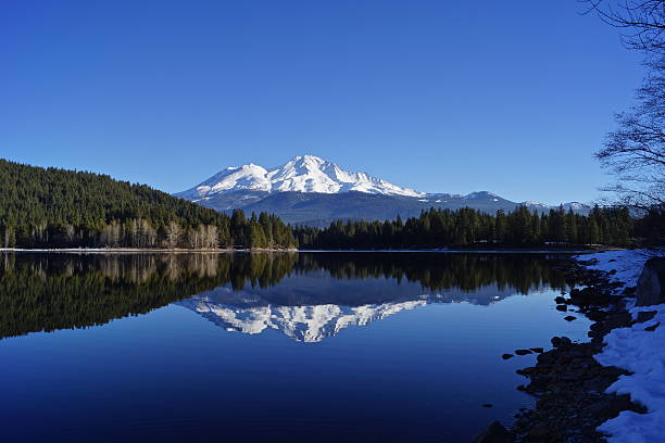 Mt. Shasta Double Northern California's Cascade Range. mt shasta stock pictures, royalty-free photos & images