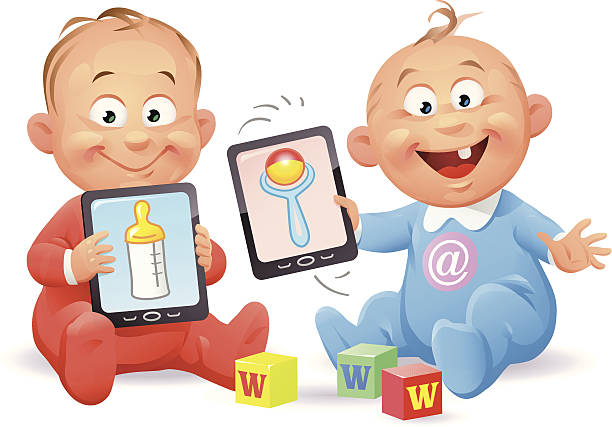 digitální nativní - 6 až 11 měsíců stock ilustrace