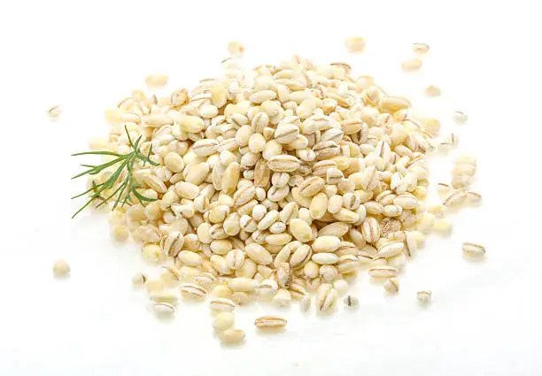 Pearl barley Pearl barley heap isolated on white Barley stock pictures, royalty-free photos & images