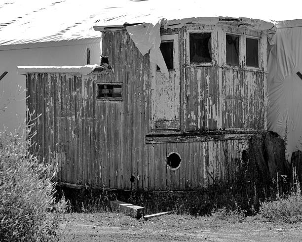 Abandoned Wheelhouse stock photo
