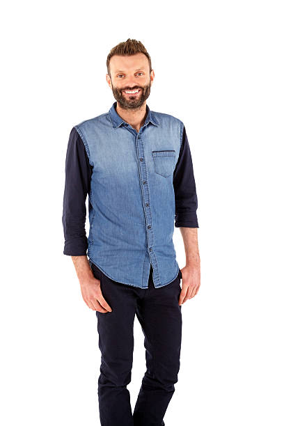 istock Attractive male model posing on white 496195777