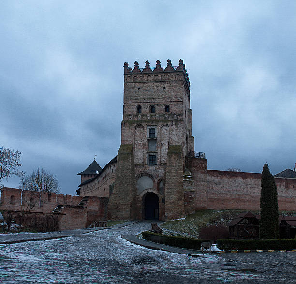Old castle in town Lutsk in winter