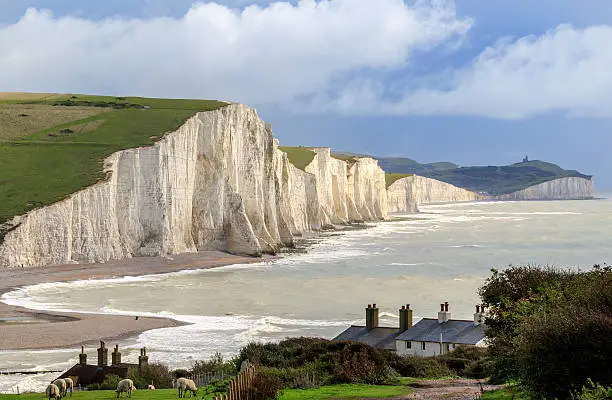 Seven Sisters Cliffs in the south downs sussex UK