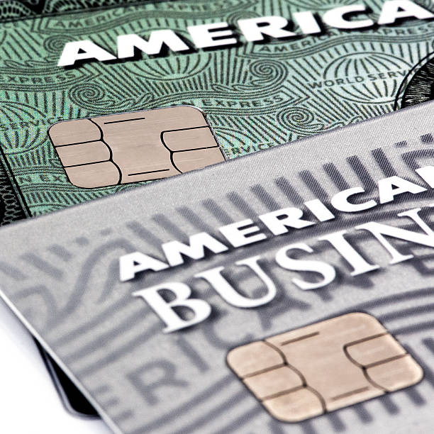 American Express EMV Chip Cards stock photo