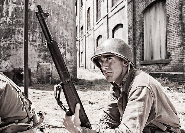 istock Soldier on Patrol WWII 496202674