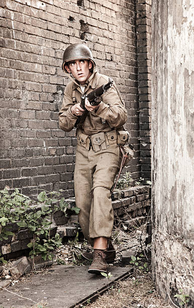 istock Soldier on Patrol WWII 496203100