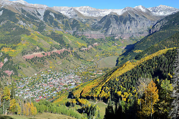 istock Telluride in the fall with yellow aspen and mountains 496207570