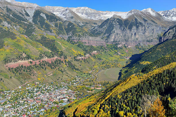 istock Telluride in the fall with yellow aspen and mountains 496207620