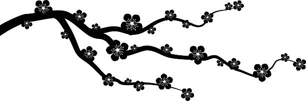 ピーチまたは桜の木の枝花とベクトルグラフィック - branch blossom flower peach tree点のイラスト素材／クリップアート素材／マンガ素材／アイコン素材