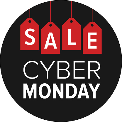 A circular display for Cyber Monday sales