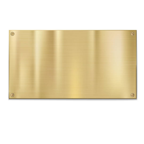 bildbanksillustrationer, clip art samt tecknat material och ikoner med shiny brushed metal - plakett