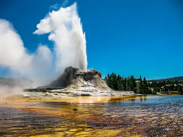 Photo of Castle Geyser Eruption Yellowstone