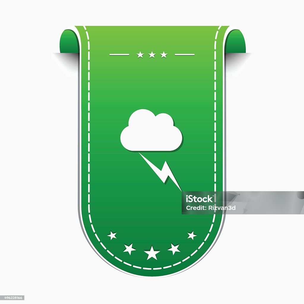 Flash Cloud Green Vector Icon Design 2015 stock vector