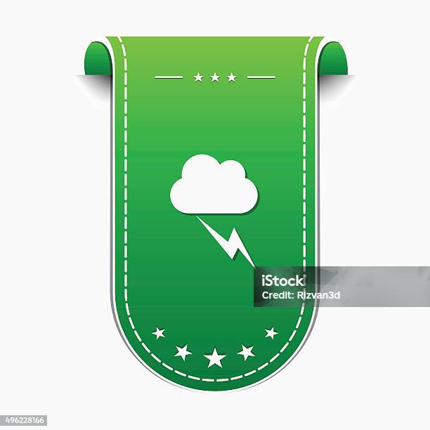 Flash Cloud Green Vector Icon Design Stock Illustration - Download Image Now - 2015, Accessibility, Badge