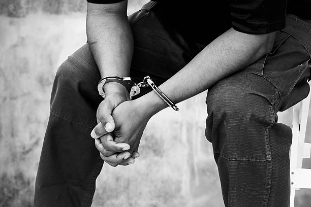istock black and white of the man was bound 496228254