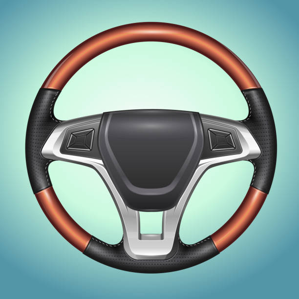 stockillustraties, clipart, cartoons en iconen met realistic vector steering wheel - stuur auto