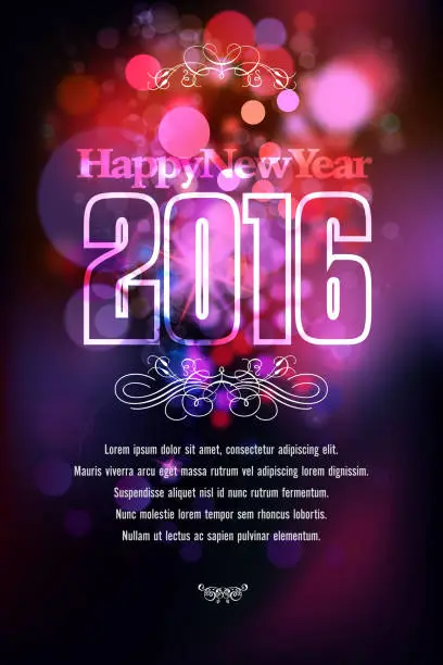 Vector illustration of Happy New Year 2016