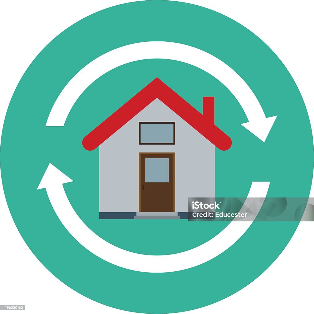 Home Replacement Colored Vector Illustration web flat colored icon. 2015 stock vector