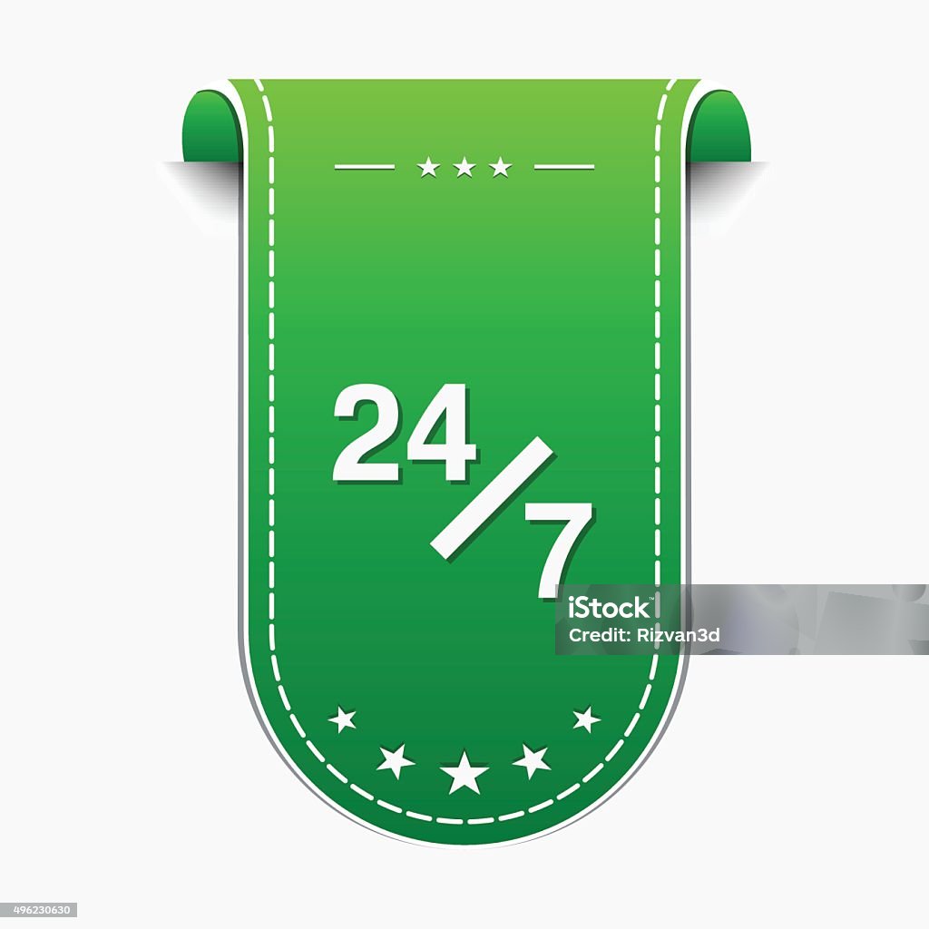 24 Hours Service Green Vector Icon Design 20-24 Years stock vector