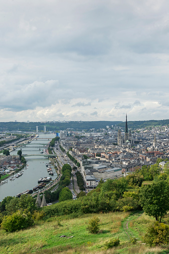 view of rouen city center in france