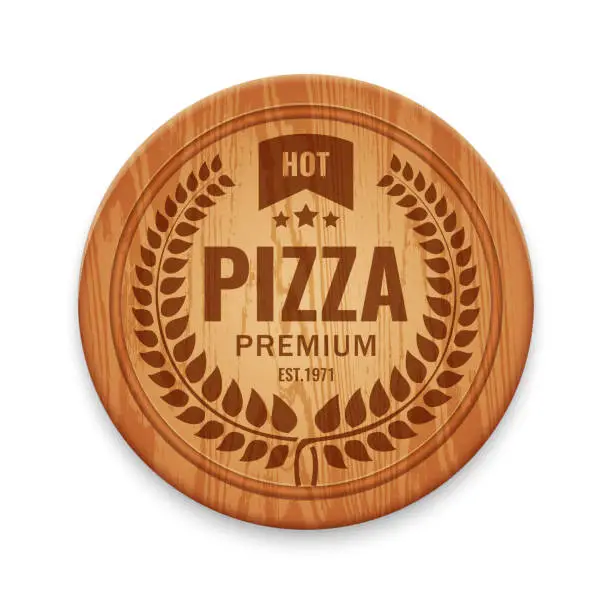 Vector illustration of Vector pizza restaurant label