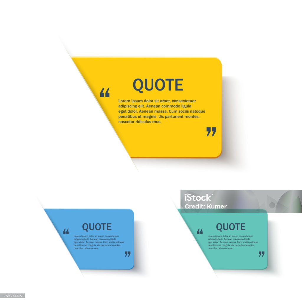 Quote forms set on paper banner Quote forms color set on paper banner with shadow, vector design template Box - Container stock vector