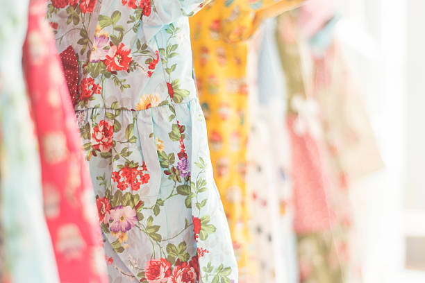 istock floral pattern young girl dresses in shop 496233640