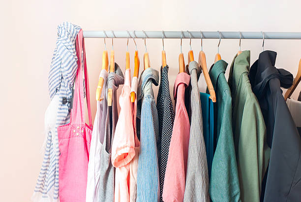 istock Pastel Female Clothes in a Row 496234032