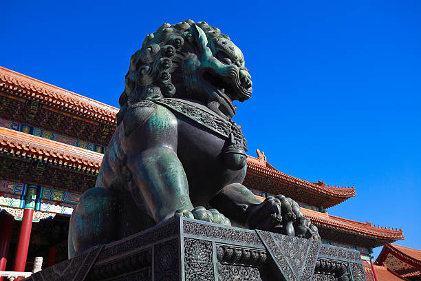 istock Forbidden City bronze lions 496234714
