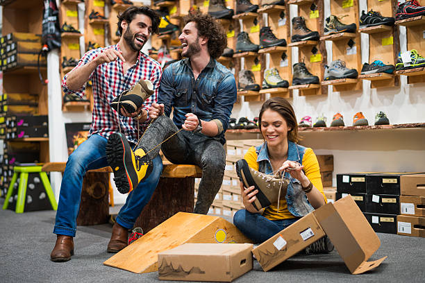 istock Camping shoes shop 496236215