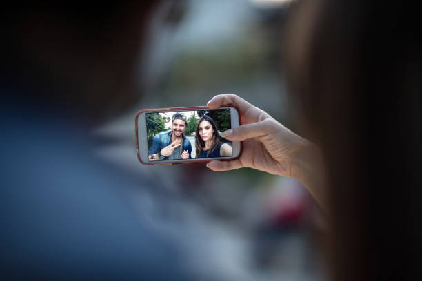 istock Happy couple taking a selfie with cell phone. 496236244
