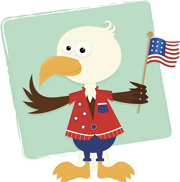 Vector illustration of Patriotic Eagle