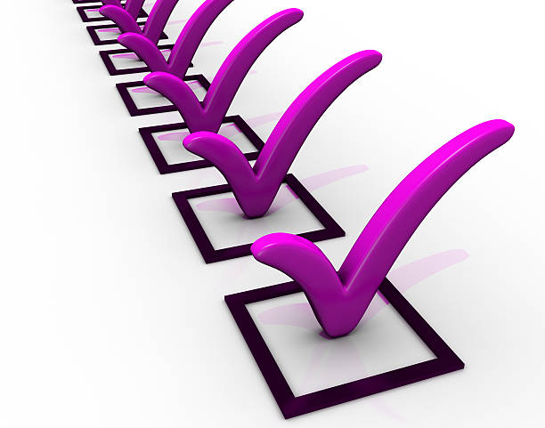 отметьте» - checkbox questionnaire checklist yes стоковые фото и изображения