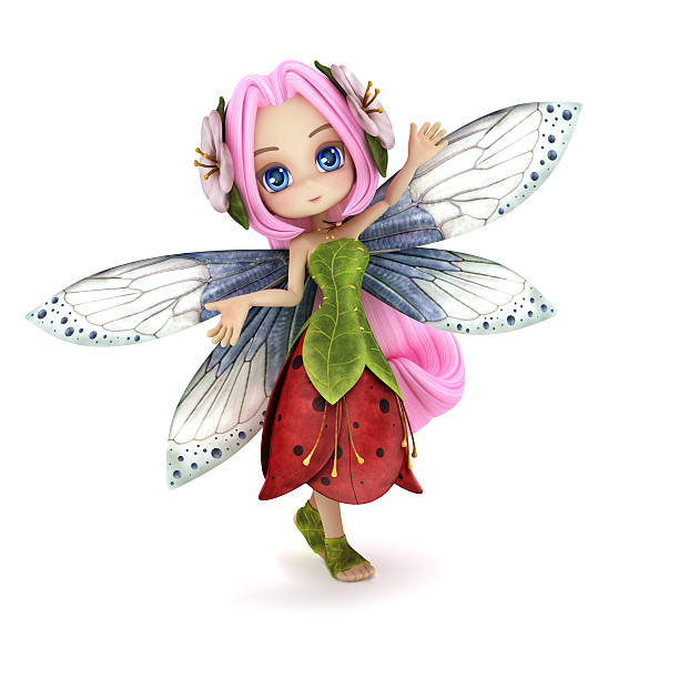 istock Cute toon fairy posing on a white background 496237665