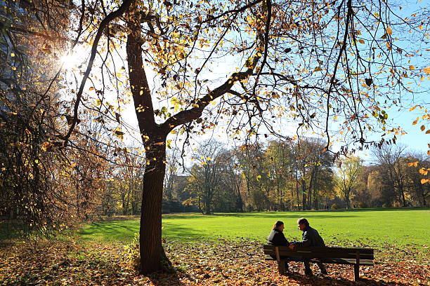 istock Couple Sitting in the Park Having Conversation 496238736