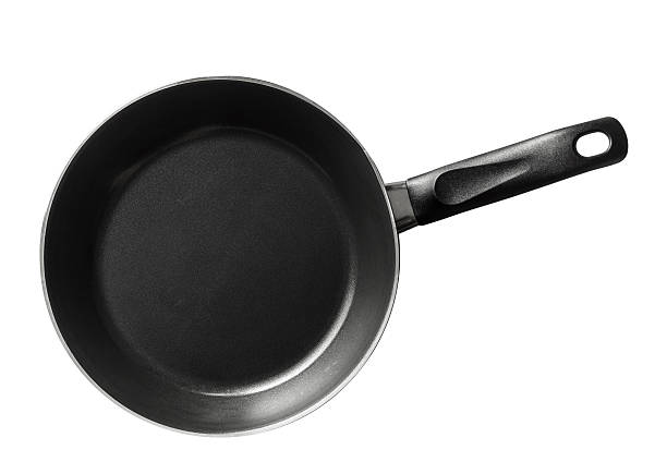 istock Modern black frying pan isolated on white background 496239553