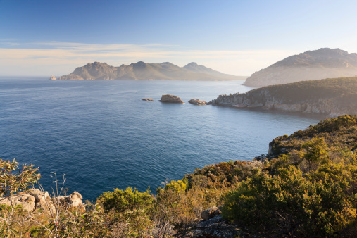 Cape Tourville lookout over The Hazards in Freycinet National Park Tasmania Australia