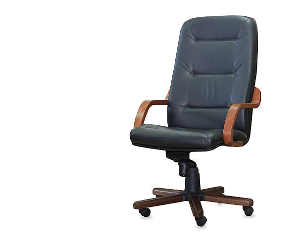 istock Modern office chair from black leather. Isolated 496239978
