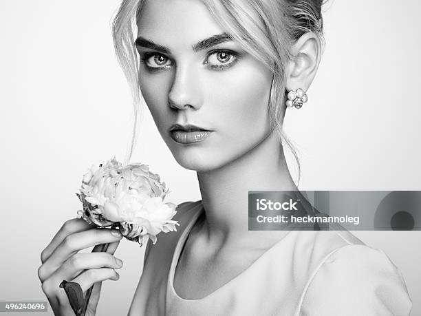 Portrait Of Beautiful Sensual Woman With Elegant Hairstyle Stock Photo - Download Image Now
