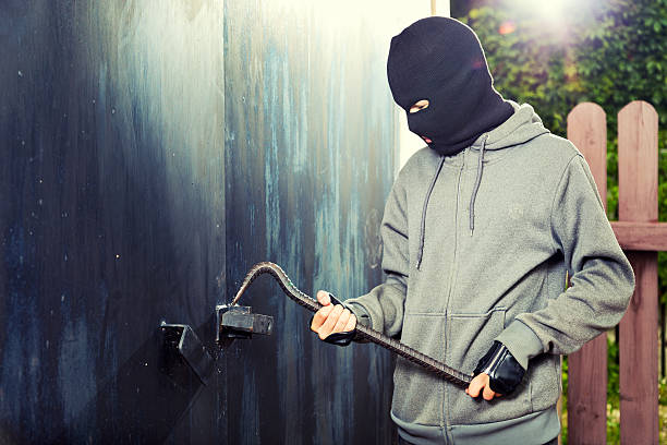 istock Night burglary garage door 496241362