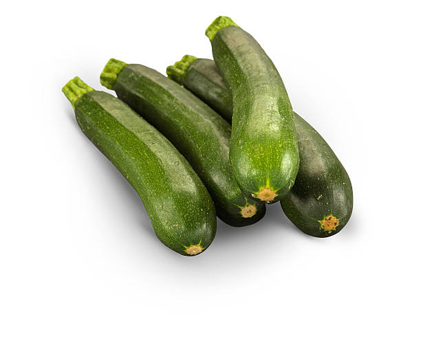 Four Organic Courgettes stock photo