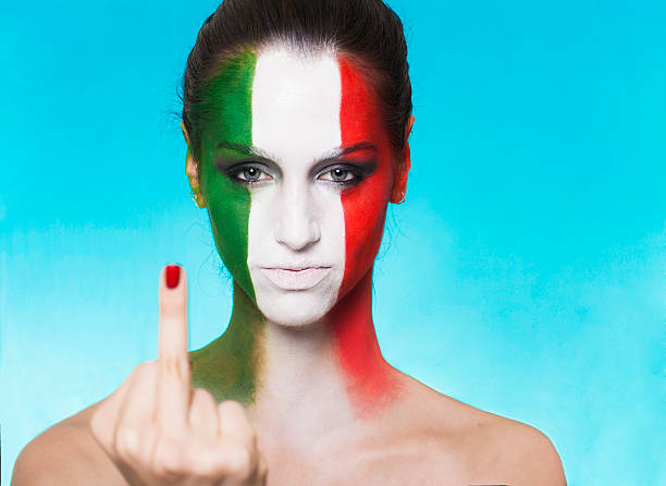 istock Italian supporter for FIFA 2014 making middle finger 496242247
