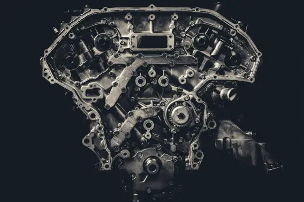 V8 Car Engine Close Up. Stock photo