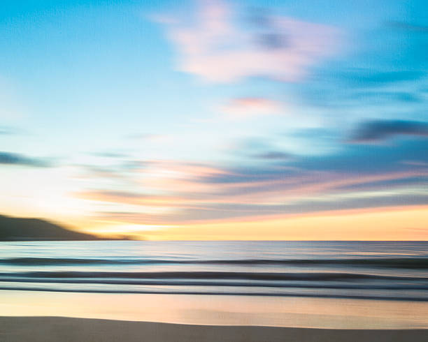 istock Abstract seascape with blurred panning motion on paper backgr 496242484