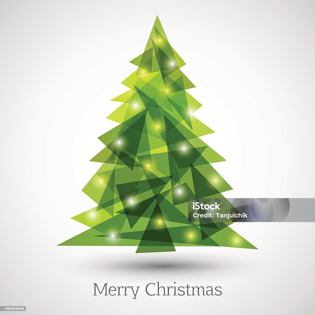 Abstract christmas tree made of green triangles Abstract christmas tree made of green triangles. Christmas tree greeting card background Christmas Tree stock vector